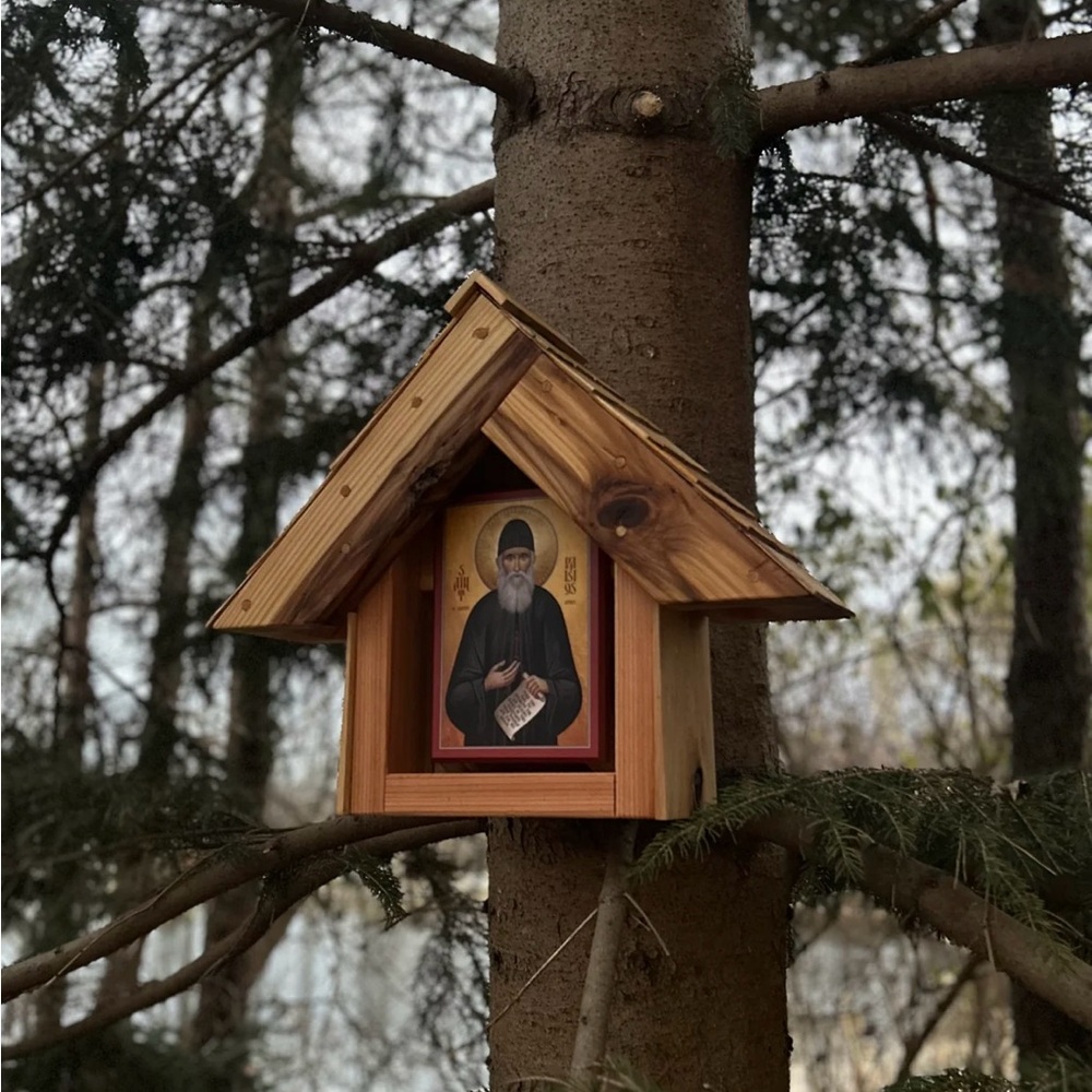 Rustic Brown Wooden Wall Art with Religious Icon